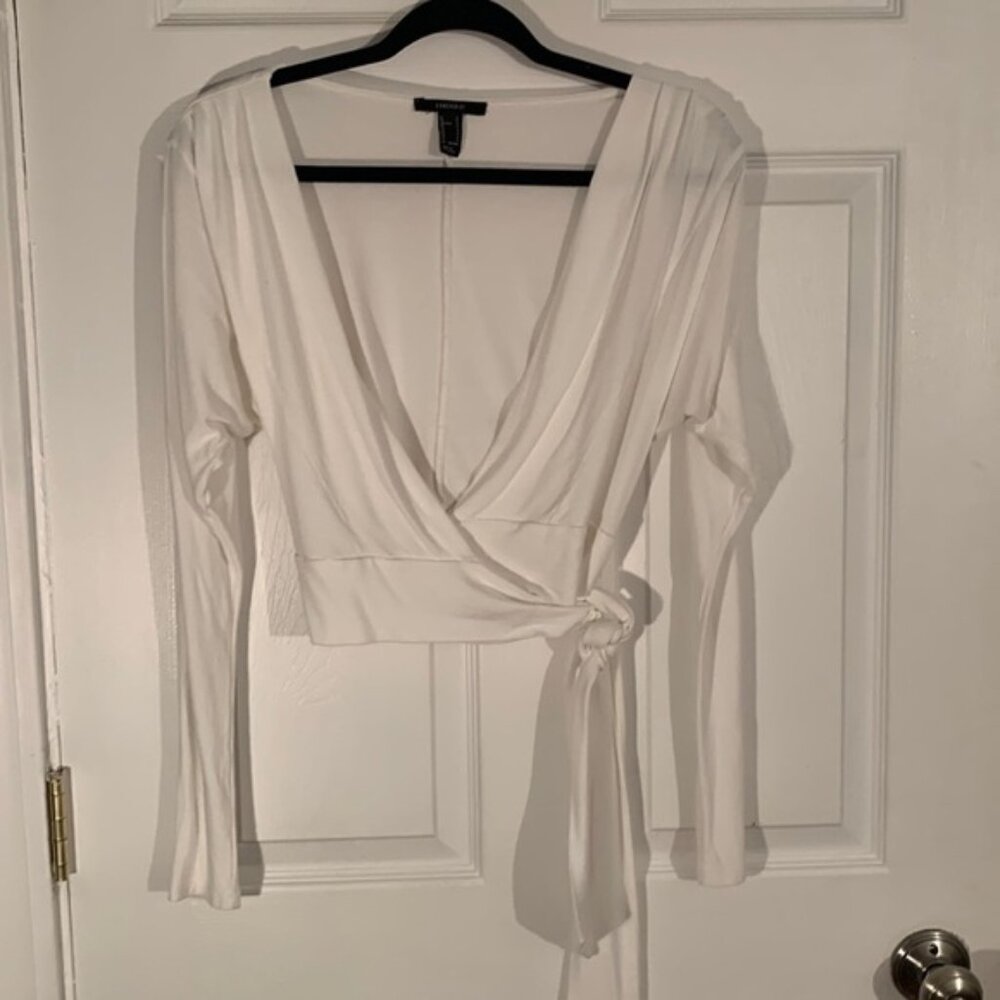Forever 21 White Blouse Size S #328